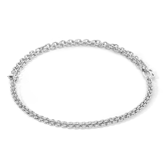 Coeur de Lion Mesh Chain Necklace Silver - 0800/10-1700