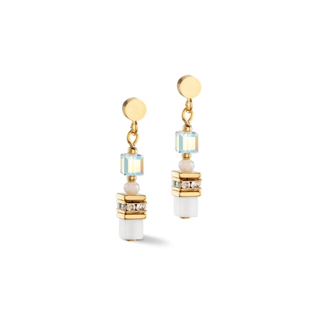 Coeur de Lion Boucles d'Oreilles Mini Cubes Or Blanc - 4565/21-1416