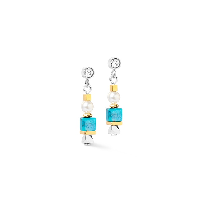 Coeur de Lion Modern Elegance Spikes Earrings Gold-Turquoise - 4314/21-0600