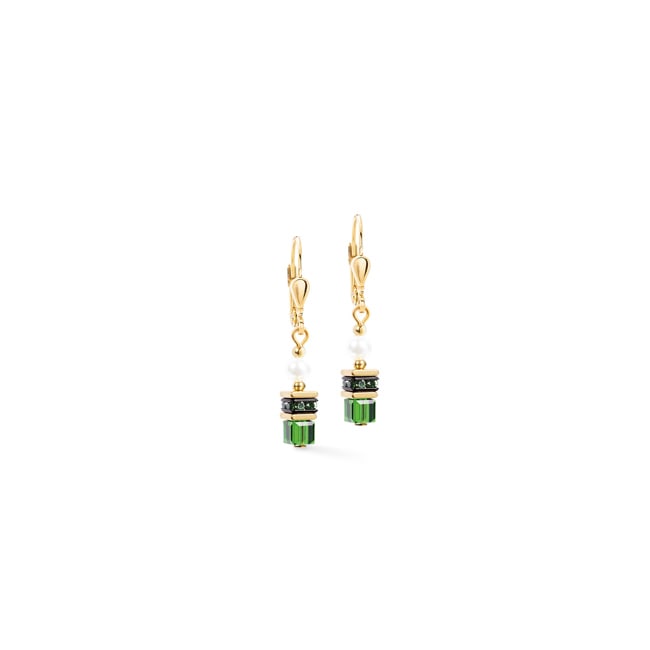 Coeur de Lion Earrings Sparkling Princess Gold-Emerald - 4567/20-0516