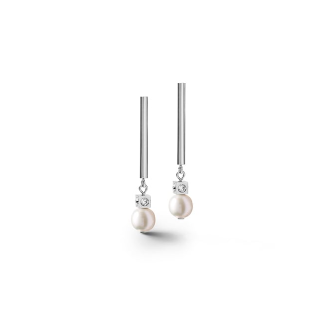 Coeur de Lion Boucles d'Oreilles Asymétrie Perles d'Eau Douce & Acier Inoxydable Blanc-Argenté - 1102/21-1417