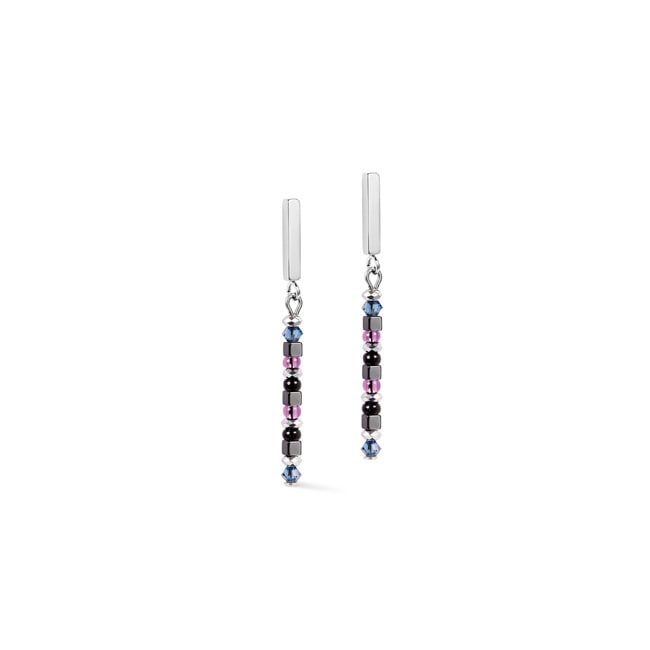 Coeur de Lion Earrings Fusion Offset Graphic Grey-Black - 4259/21-1213