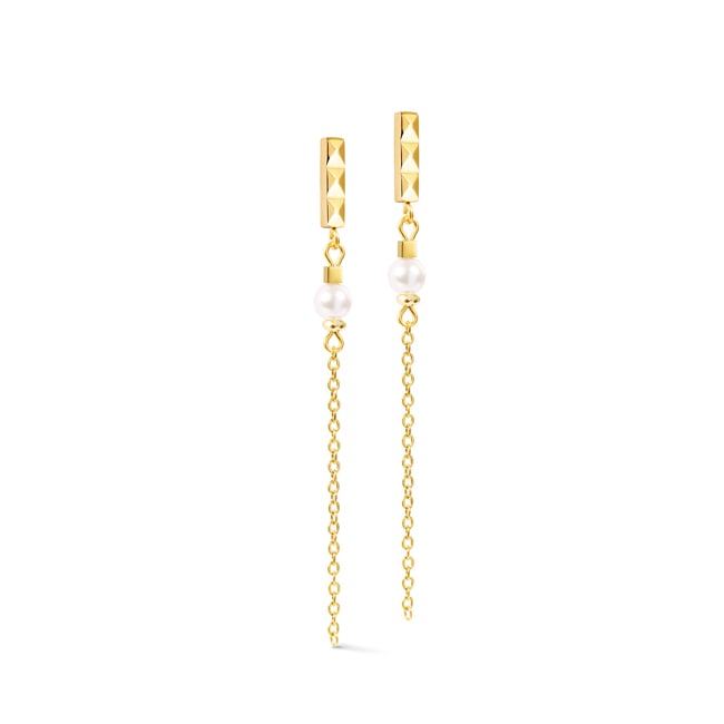 Coeur de Lion Boucles D'Oreilles Slider Pearl Spike Doré - 3032/21-1416