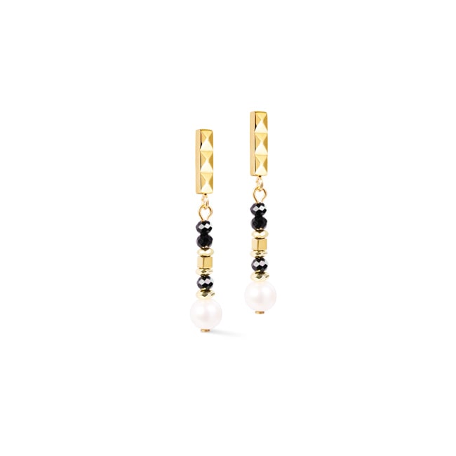 Coeur de Lion Ohrstecker Astoria Noir Pearl Gold - 1141/21-1300