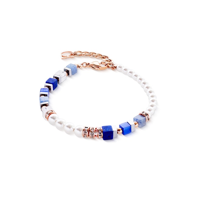 Coeur de Lion Bracelet Precious Fusion Offset Or Rose-Bleu - 4354/30-0759