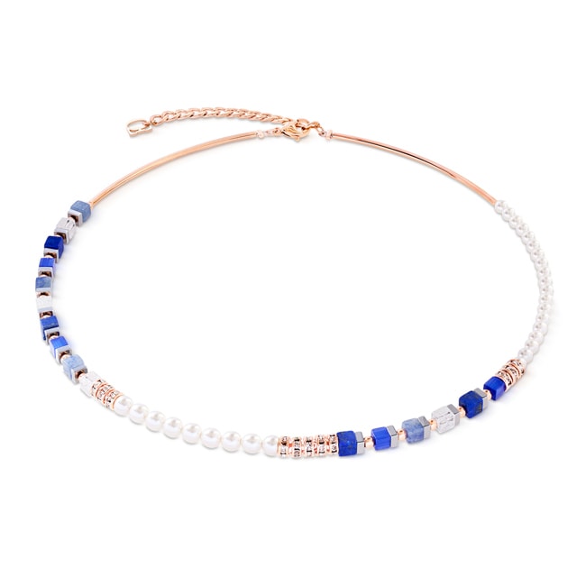 Coeur de Lion Collier Bracelet Precious Fusion Offset Or Rose-Bleu - 4354/10-0759