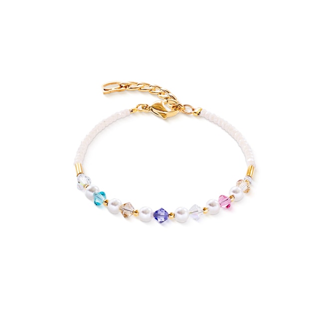 Coeur de Lion Princess Pearls Bracelet Gold Rainbow - 6022/30-1500