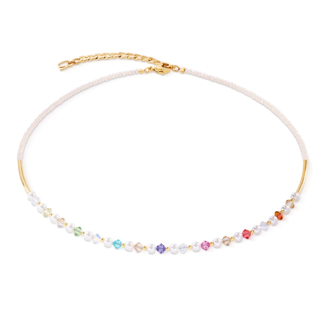 Coeur de Lion Princess Pearls Necklace Gold Rainbow - 6022/10-1500