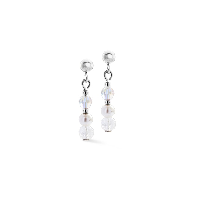 Coeur de Lion Boucles d'Oreilles Princess Rhythm Argent-Blanc - 4245/21-1417