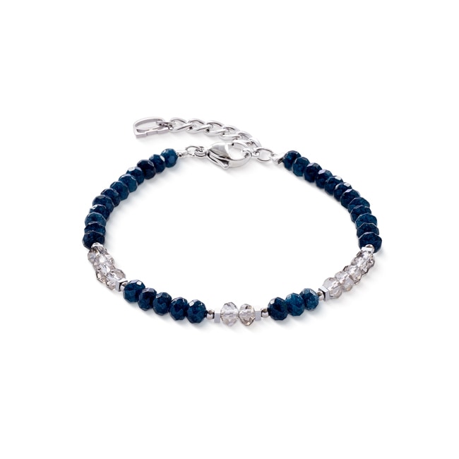Coeur de Lion Rhythm Armband Jade Navy Silber - 2043/30-0717