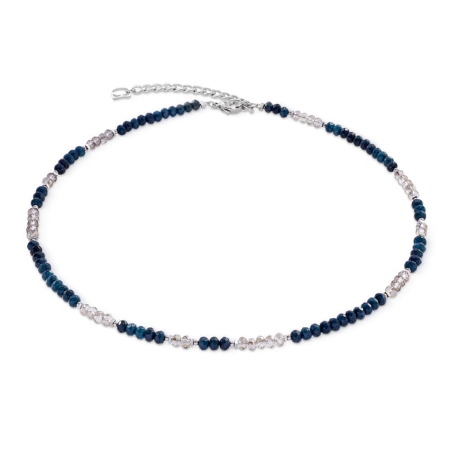 Coeur de Lion Rhythm Halskette Jade Navy Silber - 2043/10-0717