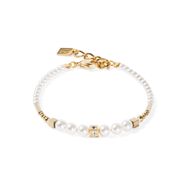 Coeur de Lion Shimmering Princess Pearls Bracelet Gold-White - 4312/30-1416