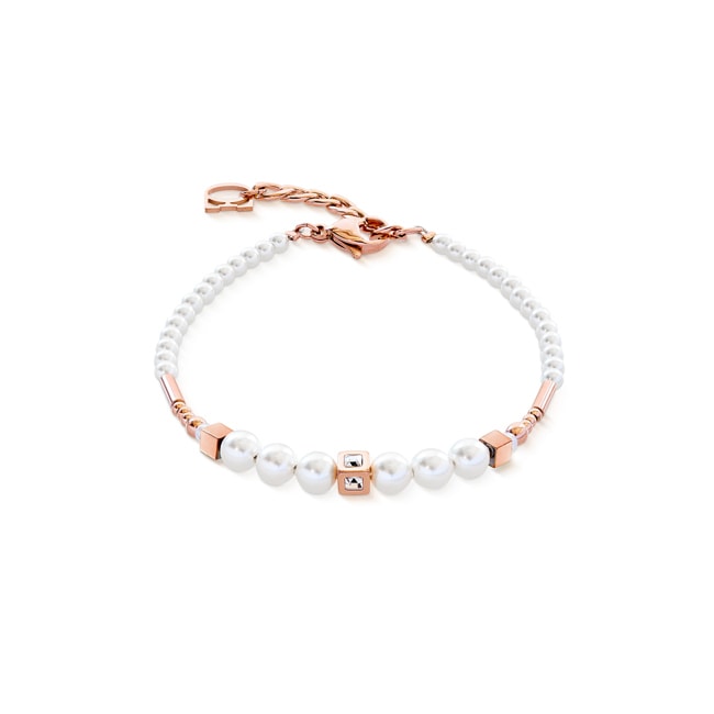 Coeur de Lion Shimmering Princess Pearls Armband Roségold-Weiss - 4312/30-1425