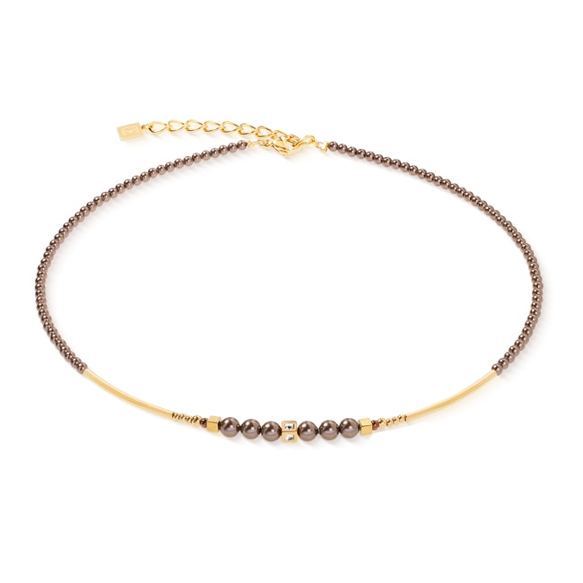 Coeur de Lion Shimmering Princess Pearls Necklace Gold-Brown - 4312/10-1100