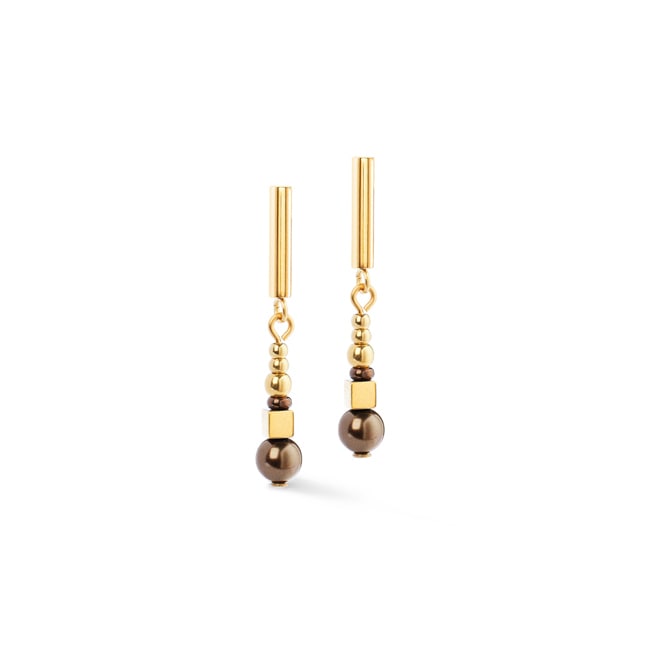 Coeur de Lion Boucles d'Oreilles Shimmering Princess Pearls Or-Marron - 4312/21-1100
