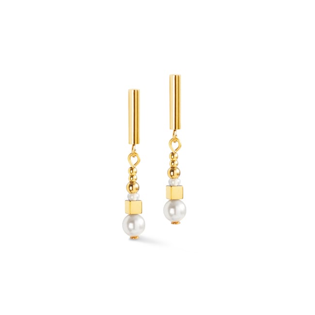 Coeur de Lion Shimmering Princess Pearls Earrings Gold-White - 4312/21-1416
