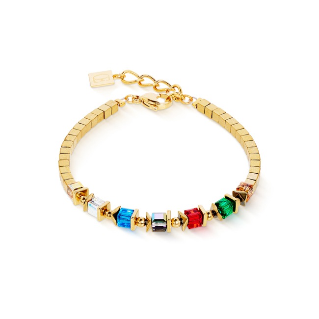 Coeur de Lion Bracelet Sparkling Cubes Fusion Chain Or-Multicolore - 2100/30-1516