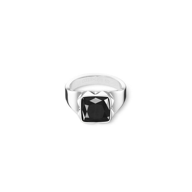 Coeur de Lion Bague Spikes Square Onyx Argent-Noir - 1200/40-1317