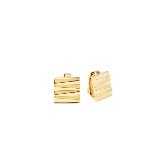 Coeur de Lion Square Wave Earclips Gold - 0141/22-1600