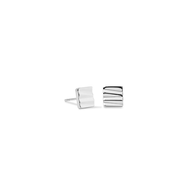 Coeur de Lion Square Wave Stud Earrings Silver - 0141/21-1700