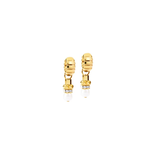 Coeur de Lion Structure Creolen Mit Perlen-Anhänger Gold - 1144/21-1416