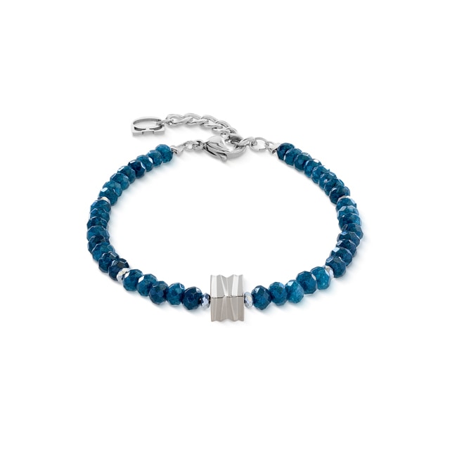 Coeur de Lion Bracelet Wave Essence Navy Jade Argent - 3045/30-0717