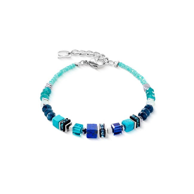 Coeur de Lion Wave Precious Flow Armband Silber-Teal - 3046/30-0607