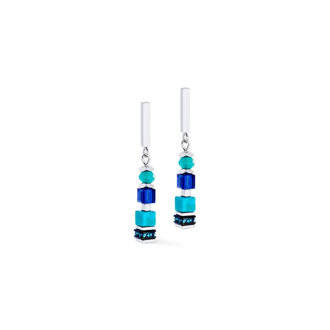 Coeur de Lion Wave Precious Flow Ohrringe Silber-Teal - 3046/21-0607
