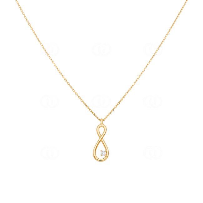 Collier 375/9 K Gelbgold Infinity mit Zirkonia - 397137.Z0