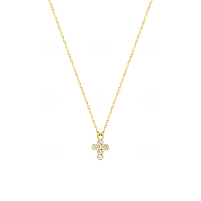 Collier 375/9 K Gelbgold Kreuz mit Zirkonia - 397138.Z0
