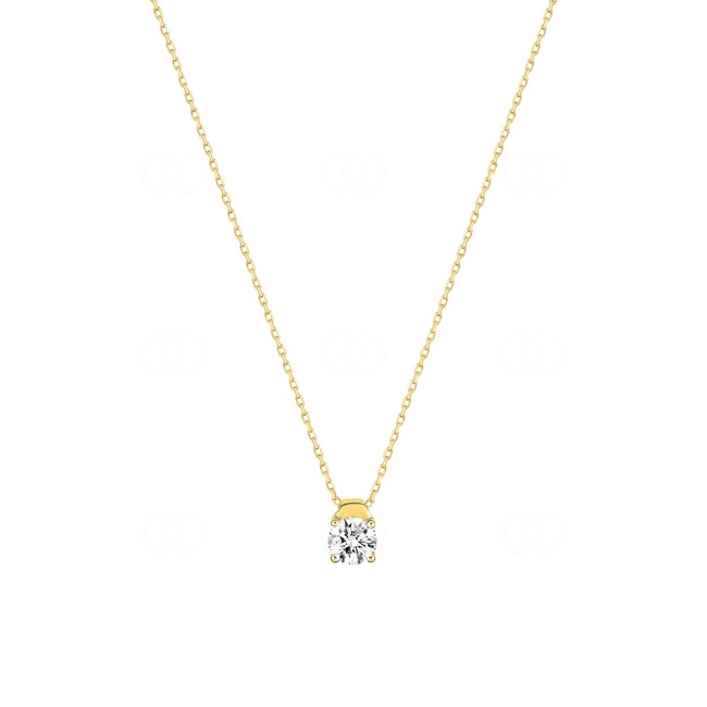 Collier 375/9 K Gelbgold mit 4.0mm Zirkonia in 4-Griff - 59SA42JZ
