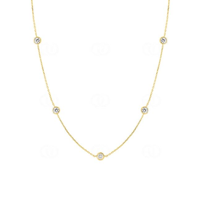 Necklace 375/9 K Yellow Gold with 7 Cubic Zirconia - 9K773Z