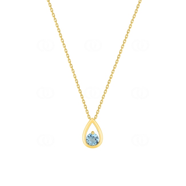 Collier 375/9 K Gelbgold mit Blautopas - 397331.T0