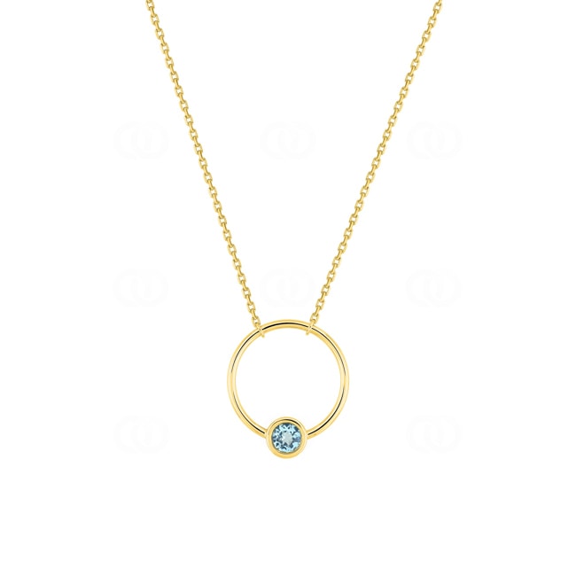 Collier 375/9 K Gelbgold mit Blautopas - 397333.T0