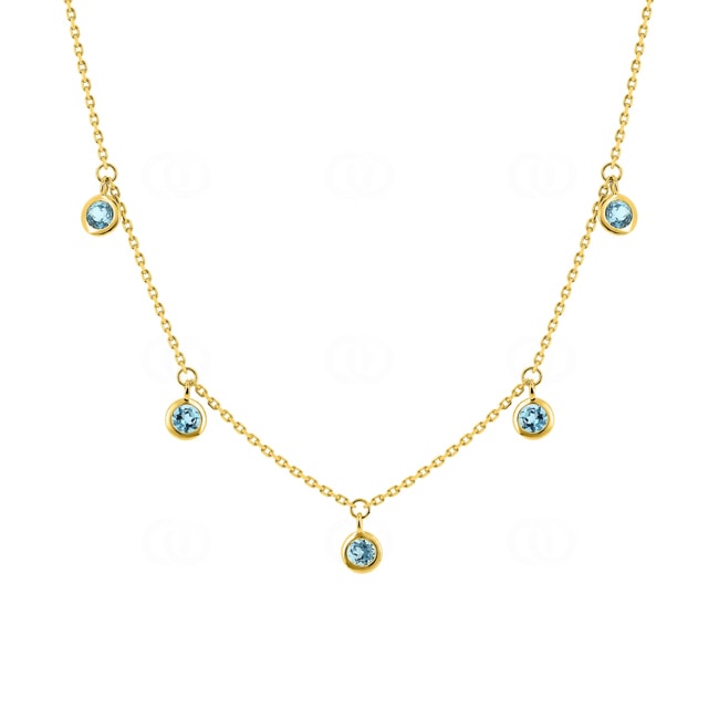 Collier 375/9 K Gelbgold mit Blautopasen - 397334.T0