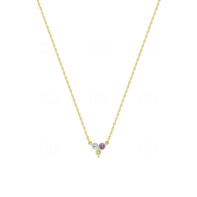 Collier or jaune 375/9 ct avec multi-pierres fines - 397607.V0