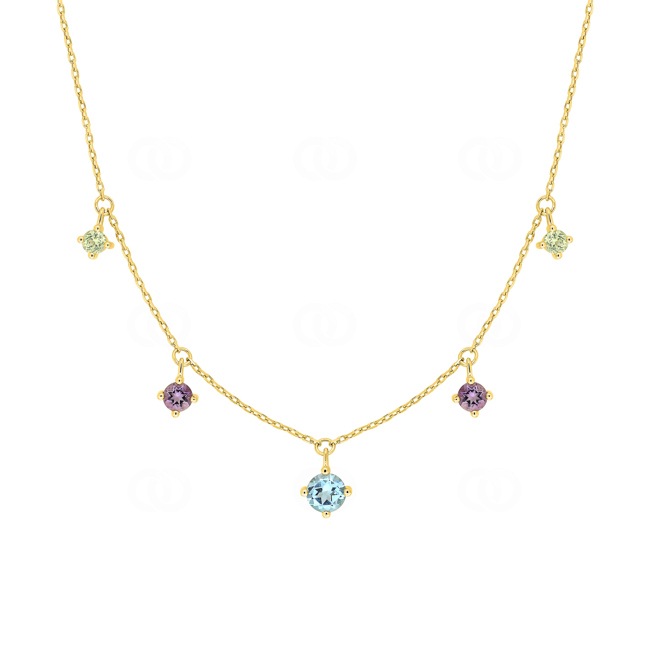 Collier 375/9 K Gelbgold mit Farbsteinen Collier 375/9 K Gelbgold mit Farbsteinen - 397464.V0