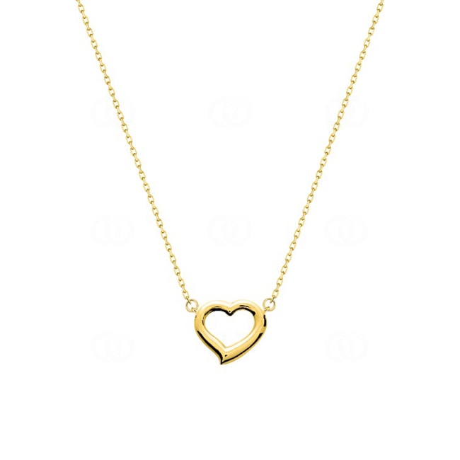 Collier or jaune 375/9 ct avec cœur - 620074-42