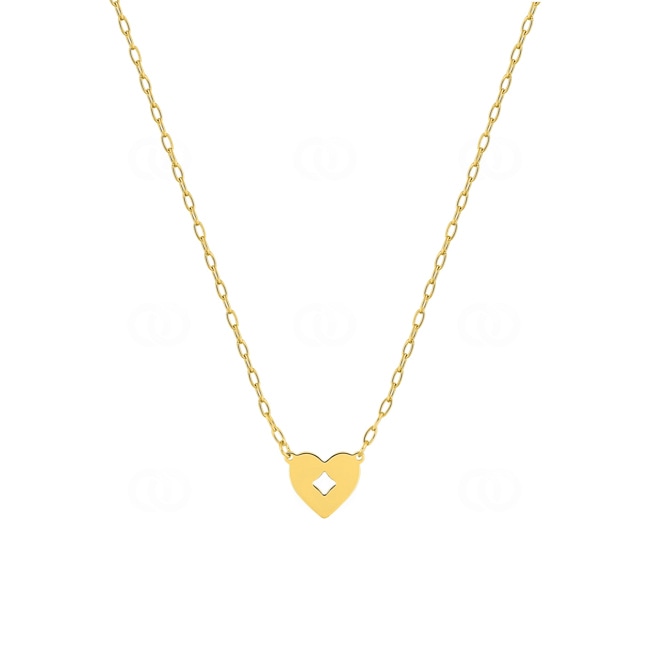 Collier or jaune 375/9 ct avec cœur Collier or jaune 375/9 ct avec cœur - 397356.00