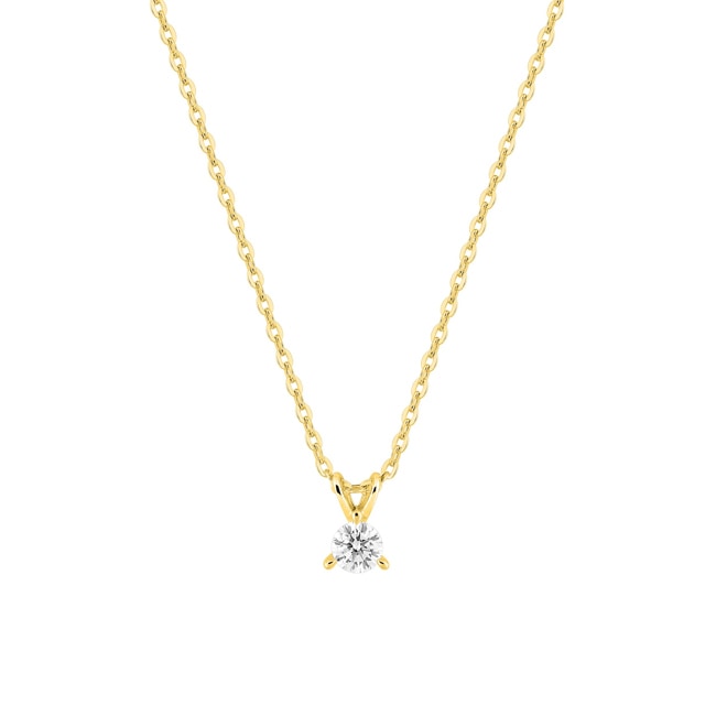 Collier 375/9 K Gelbgold mit Lab Grown Diamant 0.10 ct - 9KLGD060Y
