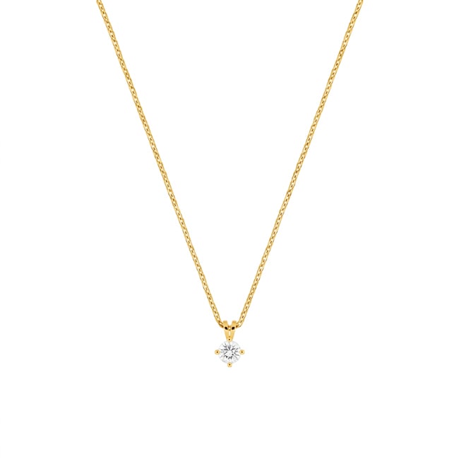 Collier or jaune 375/9 ct avec diamant de laboratoire 0.15 ct - 9KLGD237Y