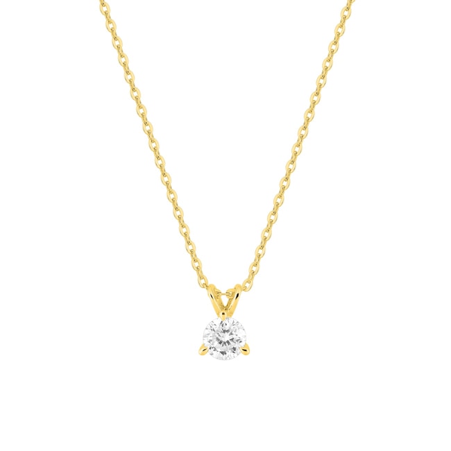 Collier 375/9 K Gelbgold mit Lab Grown Diamant 0.25 ct - 9KLGD063Y