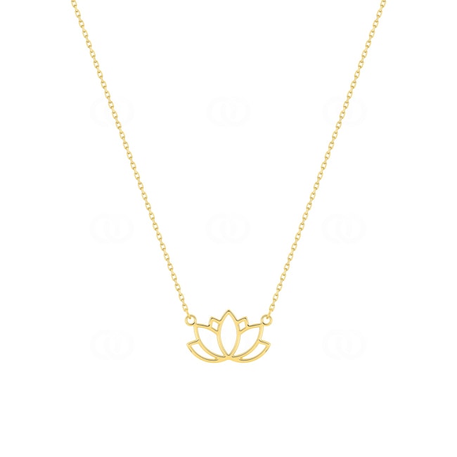 Necklace 375/9 K Yellow Gold with Lotus Blossom - 9K7937