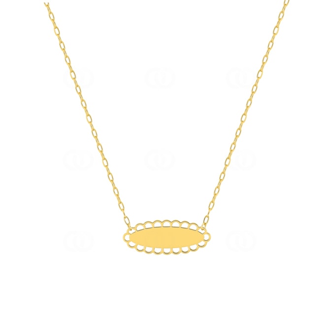 Collier 375/9 K Gelbgold mit Plakette Collier 375/9 K Gelbgold mit Plakette - 397498.00