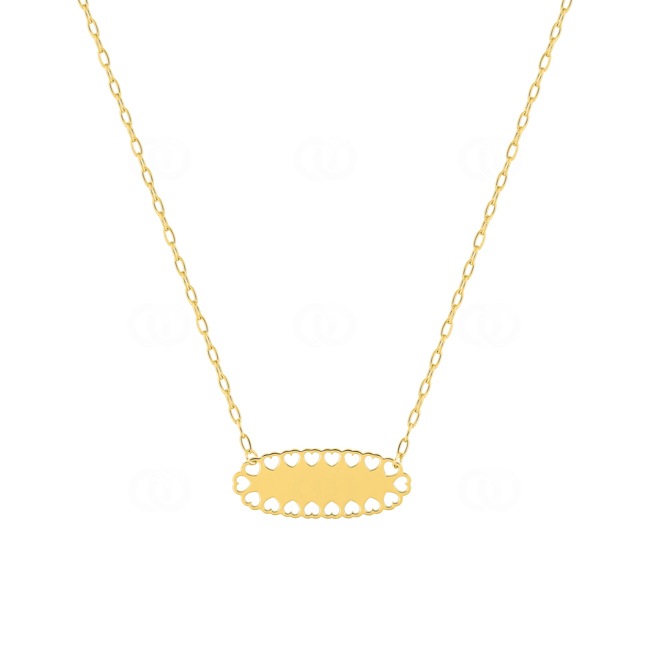 Necklace 375/9 K Yellow Gold with Engravable Pendant Necklace 375/9 K Yellow Gold with Engravable Pendant - 397499.00