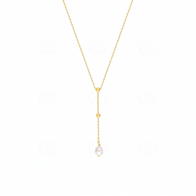 Collier or jaune 375/9 ct avec perle - 397602.P0