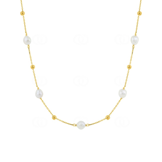 Collier or jaune 375/9 ct avec perles - 397601.P0