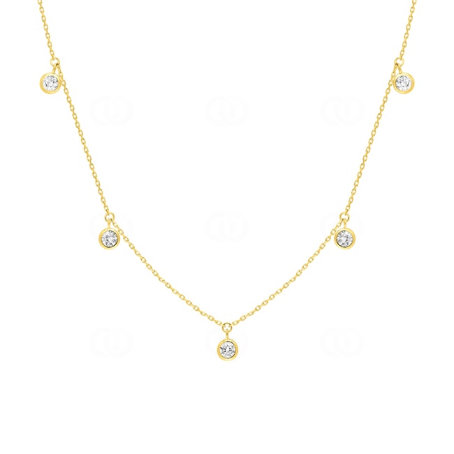 Collier 375/9 K Gelbgold mit Zirkonia Charms - 397143.Z0