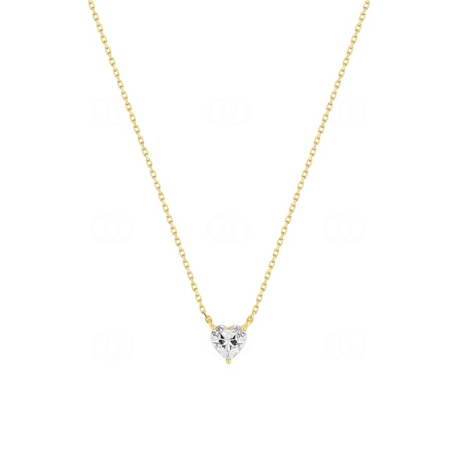 Collier or jaune 375/9 ct avec zircones cœurs Collier or jaune 375/9 ct avec zircones cœurs - 397180.Z0