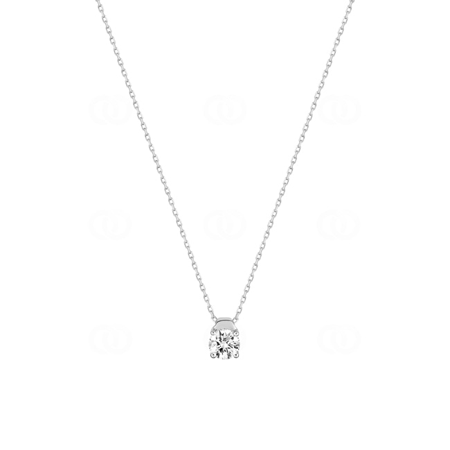 Collier 375/9 K Weissgold mit 4.0mm Zirkonia in 4-Griff - 59SA42GZ